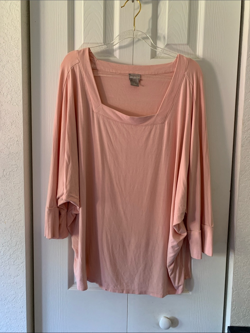 Chico's Light Pink Scoop Neck Short Sleeve Top Size 3- XL